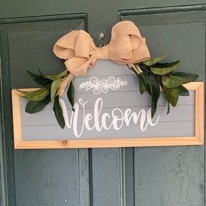 Handmade welcome sign